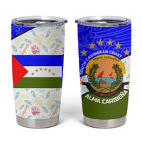 Nicaragua South Caribbean Coast Tumbler Cup with Regional Seal and Ocean Shell Pattern Alma Caribeña Design - Wonder Print Shop