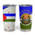 Nicaragua South Caribbean Coast Tumbler Cup with Regional Seal and Ocean Shell Pattern Alma Caribeña Design - Wonder Print Shop