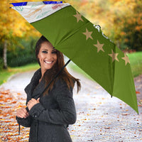 Nicaragua South Caribbean Coast Umbrella with Regional Seal and Ocean Shell Pattern Alma Caribeña Design - Wonder Print Shop