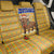 Buffalo Soldiers Christmas Back Car Seat Cover with Yellow Cartoon Buffalo Santa Hat Design - Wonder Print Shop