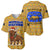 Buffalo Soldiers Christmas Baseball Jersey with Yellow Cartoon Buffalo Santa Hat Design - Wonder Print Shop