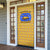 Buffalo Soldiers Christmas Door Cover with Yellow Cartoon Buffalo Santa Hat Design - Wonder Print Shop