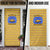 Buffalo Soldiers Christmas Door Cover with Yellow Cartoon Buffalo Santa Hat Design - Wonder Print Shop