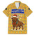 Buffalo Soldiers Christmas Family Matching Mermaid Dress and Hawaiian Shirt with Yellow Cartoon Buffalo Santa Hat Design - Wonder Print Shop
