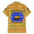 Buffalo Soldiers Christmas Family Matching Mermaid Dress and Hawaiian Shirt with Yellow Cartoon Buffalo Santa Hat Design - Wonder Print Shop