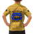 Buffalo Soldiers Christmas Family Matching Off Shoulder Maxi Dress and Hawaiian Shirt with Yellow Cartoon Buffalo Santa Hat Design - Wonder Print Shop
