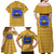Buffalo Soldiers Christmas Family Matching Off Shoulder Maxi Dress and Hawaiian Shirt with Yellow Cartoon Buffalo Santa Hat Design - Wonder Print Shop