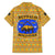 Buffalo Soldiers Christmas Family Matching Off Shoulder Maxi Dress and Hawaiian Shirt with Yellow Cartoon Buffalo Santa Hat Design - Wonder Print Shop
