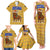 Buffalo Soldiers Christmas Family Matching Tank Maxi Dress and Hawaiian Shirt with Yellow Cartoon Buffalo Santa Hat Design - Wonder Print Shop