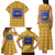Buffalo Soldiers Christmas Family Matching Tank Maxi Dress and Hawaiian Shirt with Yellow Cartoon Buffalo Santa Hat Design - Wonder Print Shop