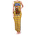 Buffalo Soldiers Christmas Family Matching Tank Maxi Dress and Hawaiian Shirt with Yellow Cartoon Buffalo Santa Hat Design - Wonder Print Shop