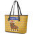 Buffalo Soldiers Christmas Leather Tote Bag with Yellow Cartoon Buffalo Santa Hat Design - Wonder Print Shop