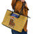 Buffalo Soldiers Christmas Leather Tote Bag with Yellow Cartoon Buffalo Santa Hat Design - Wonder Print Shop