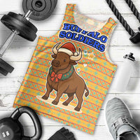 Buffalo Soldiers Christmas Men Tank Top with Yellow Cartoon Buffalo Santa Hat Design - Wonder Print Shop