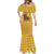 Buffalo Soldiers Christmas Mermaid Dress with Yellow Cartoon Buffalo Santa Hat Design - Wonder Print Shop