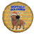 Buffalo Soldiers Christmas Spare Tire Cover with Yellow Cartoon Buffalo Santa Hat Design - Wonder Print Shop