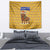 Buffalo Soldiers Christmas Tapestry with Yellow Cartoon Buffalo Santa Hat Design - Wonder Print Shop