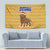 Buffalo Soldiers Christmas Tapestry with Yellow Cartoon Buffalo Santa Hat Design - Wonder Print Shop