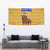 Buffalo Soldiers Christmas Tapestry with Yellow Cartoon Buffalo Santa Hat Design - Wonder Print Shop