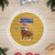 Buffalo Soldiers Christmas Tree Skirt with Yellow Cartoon Buffalo Santa Hat Design - Wonder Print Shop