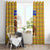 Buffalo Soldiers Christmas Window Curtain with Yellow Cartoon Buffalo Santa Hat Design - Wonder Print Shop
