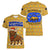 Buffalo Soldiers Christmas Women V-Neck T-Shirt with Yellow Cartoon Buffalo Santa Hat Design - Wonder Print Shop