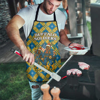 Buffalo Soldiers Christmas Apron with Blue Yellow Plaid Parade Illustration Design - Wonder Print Shop