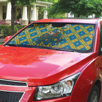 Buffalo Soldiers Christmas Auto Sun Shade with Blue Yellow Plaid Parade Illustration Design - Wonder Print Shop
