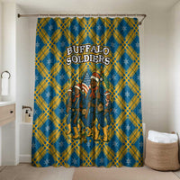 Buffalo Soldiers Christmas Bathroom Set with Blue Yellow Plaid Parade Illustration Design - Wonder Print Shop