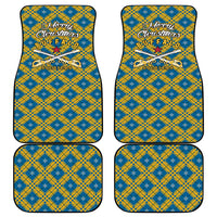 Buffalo Soldiers Christmas Car Mats with Blue Yellow Plaid Parade Illustration Design - Wonder Print Shop