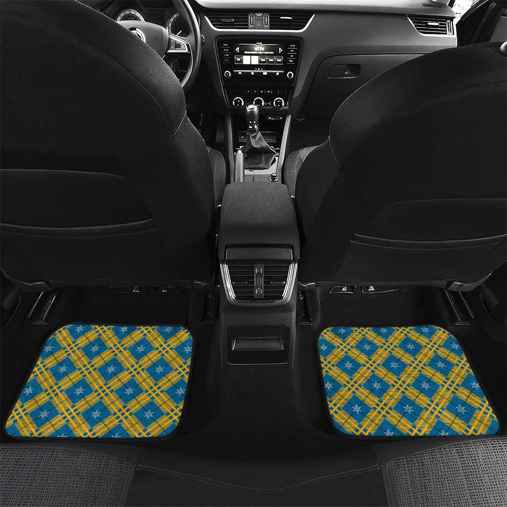 Buffalo Soldiers Christmas Car Mats with Blue Yellow Plaid Parade Illustration Design - Wonder Print Shop