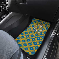 Buffalo Soldiers Christmas Car Mats with Blue Yellow Plaid Parade Illustration Design - Wonder Print Shop