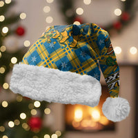 Buffalo Soldiers Christmas Santa Hat with Blue Yellow Plaid Parade Illustration Design - Wonder Print Shop