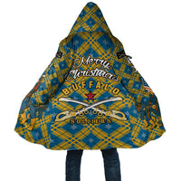 Buffalo Soldiers Christmas Cloak with Blue Yellow Plaid Parade Illustration Design - Wonder Print Shop