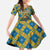 Buffalo Soldiers Christmas Family Matching Off The Shoulder Long Sleeve Dress and Hawaiian Shirt with Blue Yellow Plaid Parade Illustration Design - Wonder Print Shop