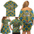 Buffalo Soldiers Christmas Family Matching Off Shoulder Short Dress and Hawaiian Shirt with Blue Yellow Plaid Parade Illustration Design - Wonder Print Shop