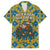 Buffalo Soldiers Christmas Family Matching Short Sleeve Bodycon Dress and Hawaiian Shirt with Blue Yellow Plaid Parade Illustration Design - Wonder Print Shop