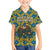 Buffalo Soldiers Christmas Family Matching Short Sleeve Bodycon Dress and Hawaiian Shirt with Blue Yellow Plaid Parade Illustration Design - Wonder Print Shop