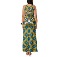 Buffalo Soldiers Christmas Family Matching Tank Maxi Dress and Hawaiian Shirt with Blue Yellow Plaid Parade Illustration Design - Wonder Print Shop