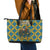 Buffalo Soldiers Christmas Leather Tote Bag with Blue Yellow Plaid Parade Illustration Design - Wonder Print Shop