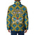 Buffalo Soldiers Christmas Padded Jacket with Blue Yellow Plaid Parade Illustration Design - Wonder Print Shop