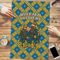Buffalo Soldiers Christmas Puzzle with Blue Yellow Plaid Parade Illustration Design - Wonder Print Shop