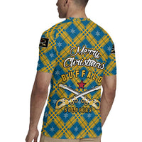 Buffalo Soldiers Christmas Rugby Jersey with Blue Yellow Plaid Parade Illustration Design - Wonder Print Shop