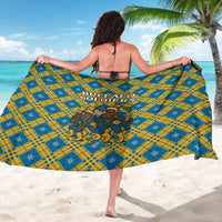 Buffalo Soldiers Christmas Sarong with Blue Yellow Plaid Parade Illustration Design - Wonder Print Shop