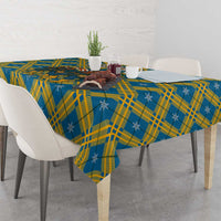 Buffalo Soldiers Christmas Tablecloth with Blue Yellow Plaid Parade Illustration Design - Wonder Print Shop