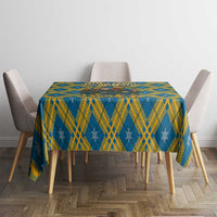 Buffalo Soldiers Christmas Tablecloth with Blue Yellow Plaid Parade Illustration Design - Wonder Print Shop