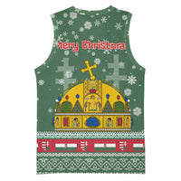 Hungary Christmas Basketball Jersey with Green Snowflake Pattern Santa Claus Motif - Wonder Print Shop