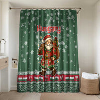 Hungary Christmas Bathroom Set with Green Snowflake Pattern Santa Claus Motif - Wonder Print Shop