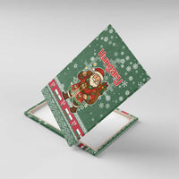 Hungary Christmas Canvas Wall Art with Green Snowflake Pattern Santa Claus Motif - Wonder Print Shop