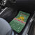 Hungary Christmas Car Mats with Green Snowflake Pattern Santa Claus Motif - Wonder Print Shop